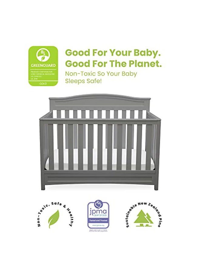 Delta CHILDREN Emery 4-in-1 Convertible Baby Crib, Pack of 1, Grey  - Image 3