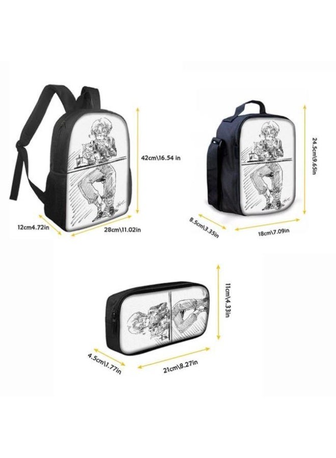 عام حقيبة الظهر المطبوعة الشائعة - مجموعة حقيبة الظهر المكونة من ثلاث قطع (يمكن استخدامها للطلاب والأطفال والأصدقاء للنزهات وتسلق الجبال وما إلى ذلك) - 59 - Image 4