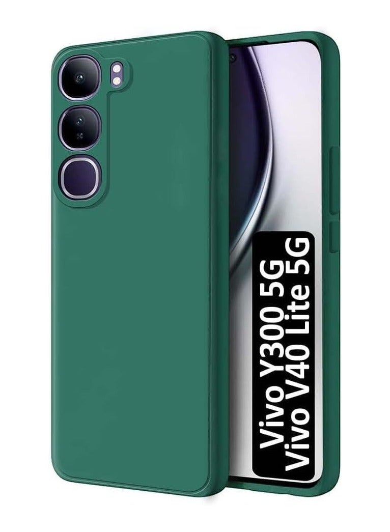 Case for Vivo Y300 Liquid Gel Rubber Bumper Case with Soft Microfiber Lining Cushion Slim Hard Shell Shockproof Protective Cover for Vivo Y300 5G 2024 (Green) - Image 1