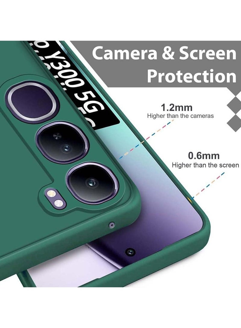 Case for Vivo Y300 Liquid Gel Rubber Bumper Case with Soft Microfiber Lining Cushion Slim Hard Shell Shockproof Protective Cover for Vivo Y300 5G 2024 (Green) - Image 2