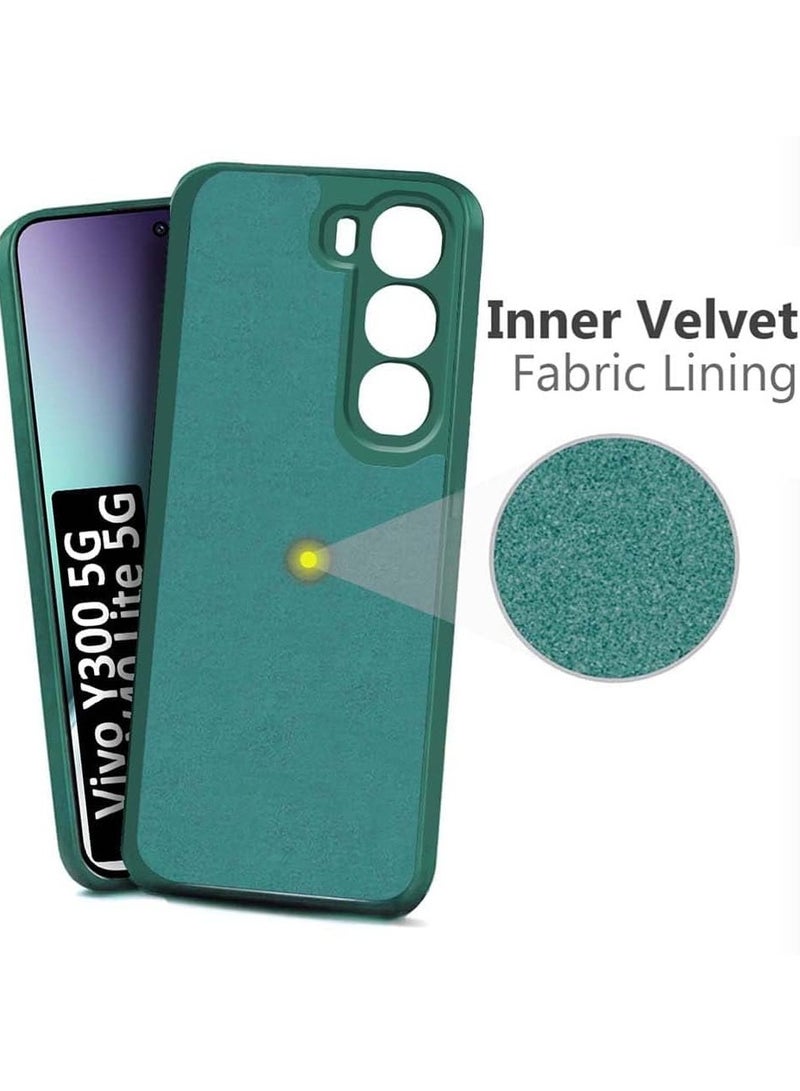 Case for Vivo Y300 Liquid Gel Rubber Bumper Case with Soft Microfiber Lining Cushion Slim Hard Shell Shockproof Protective Cover for Vivo Y300 5G 2024 (Green) - Image 4