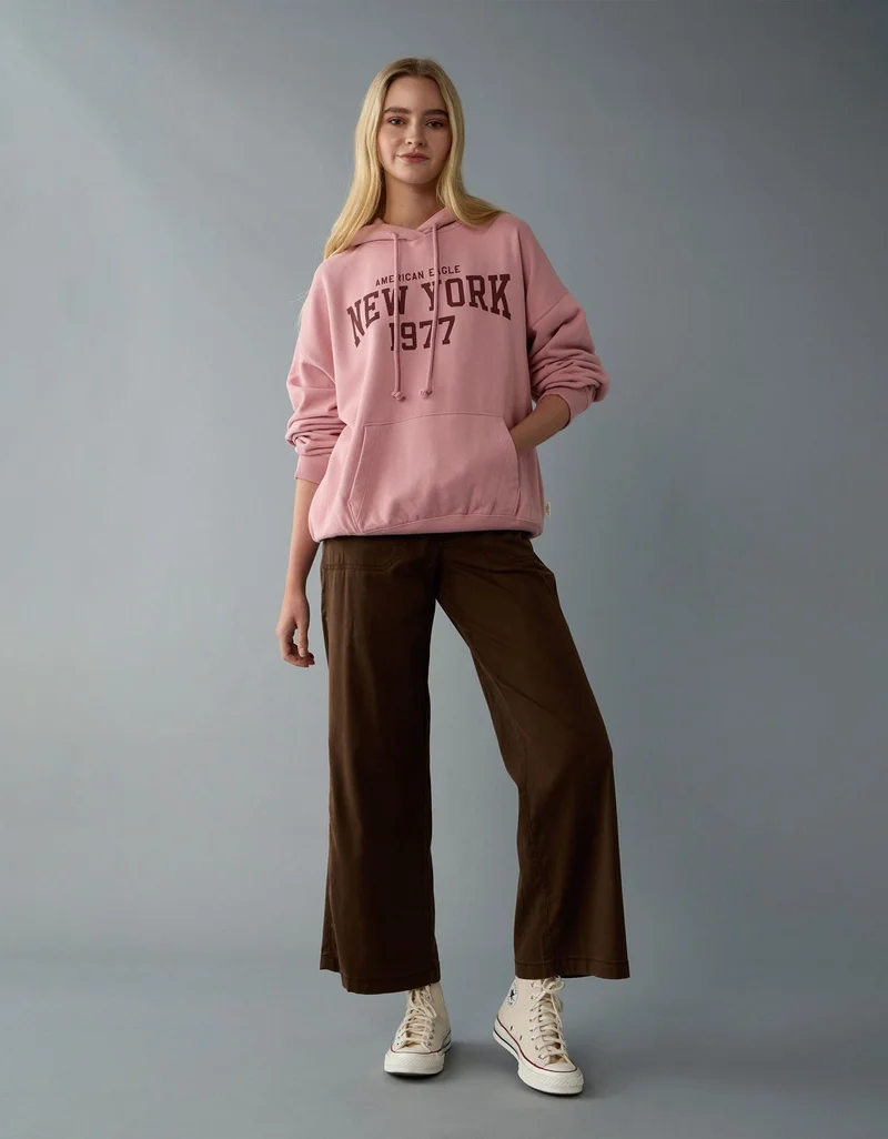 امريكان ايجل بنطلون بساق واسعة وخصر مطاطي عالي