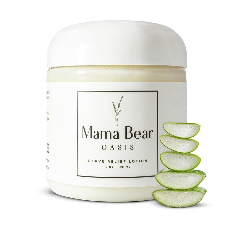 Mama Bear Oasis كريم ماما بير أواسيز لعلاج الأعصاب وتخفيف الألم - أقصى قوة لتخفيف الألم للقدمين واليدين والساقين والأصابع - يحتوي على المغنيسيوم والأرنيكا وفيتامين ب6 والألوة فيرا وMSM - عبوة 1 - Image 3
