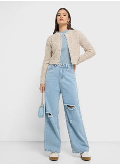 TOPSHOP Knitted Button Down Cardigan  - Image 4