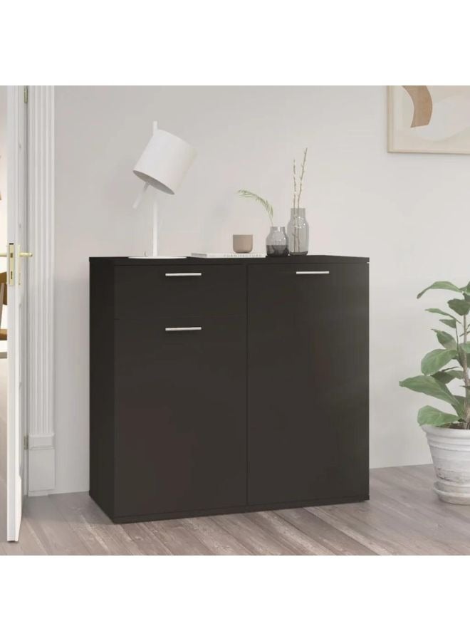 vidaxl vidaXL Sideboard Black 80x36x75 cm Engineered Wood  - Image 1