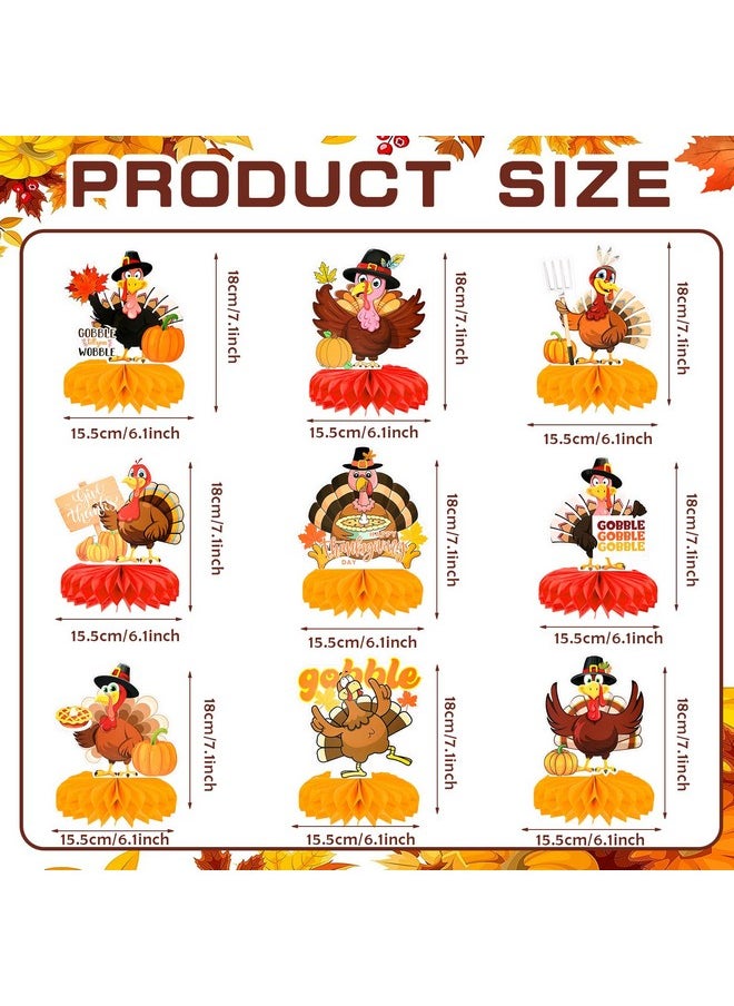 9 Pcs Thanksgiving Turkey Honeycomb Centerpieces, Happy Thanksgiving Day Gobble Table Toppers Funny Turkey Table Centerpieces For Fall Thanksgiving Table Decoration Gobble Till You Wobble Favors - pzsku/Z83B27A74572DBD19FC08Z/45/_/1734347238/83fb027c-720c-409b-aacb-bcdd0a718855