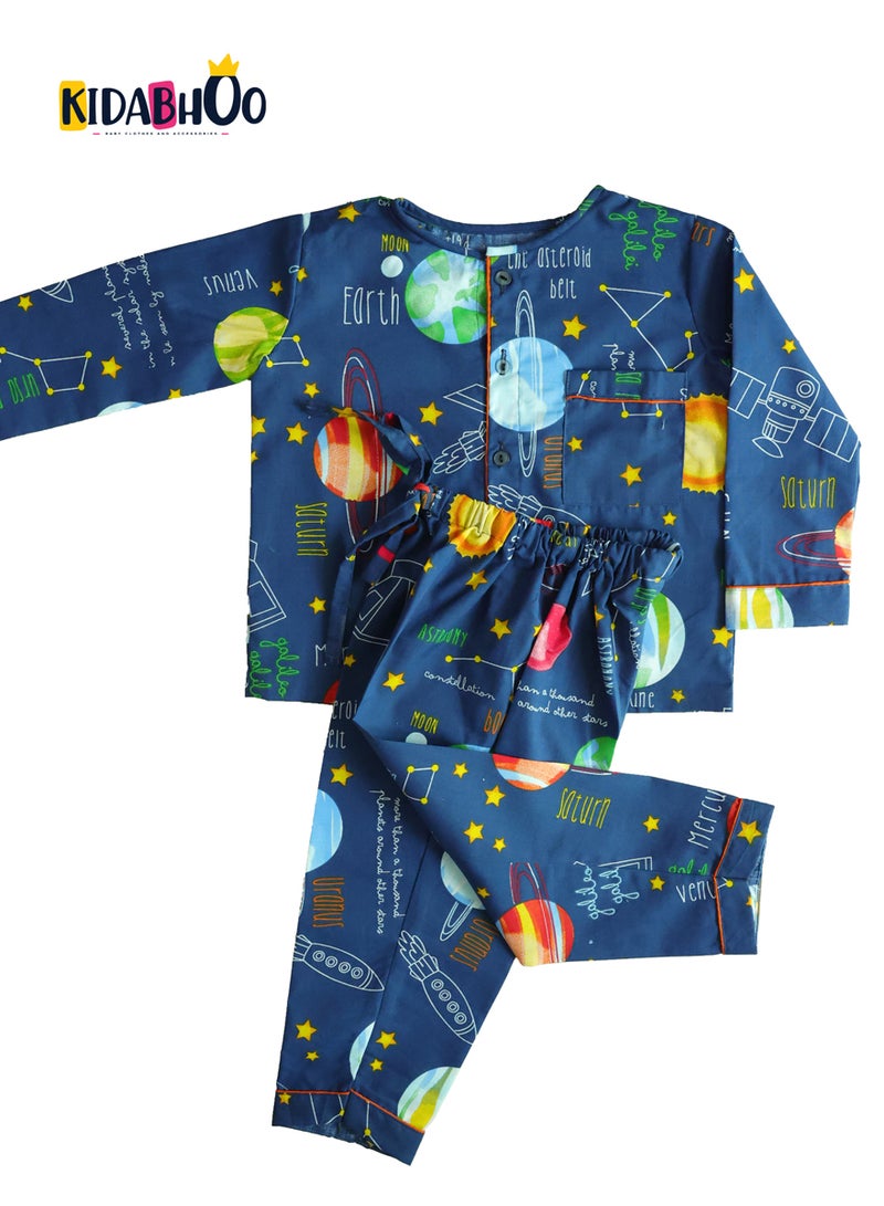 Kidabhoo Kids Pajamas Set - Space Explorer 2-Piece - Image 1