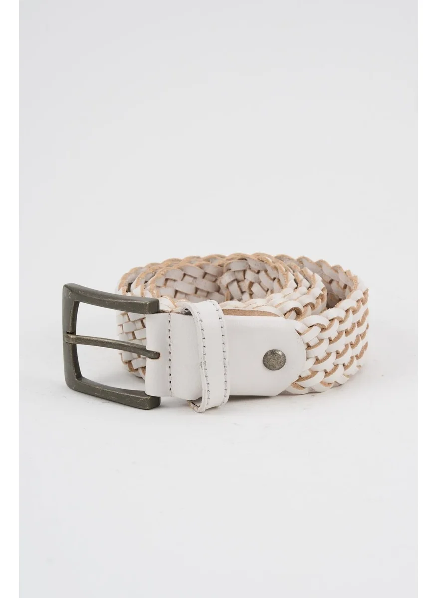Alexander Gardi Knitted Detailed Leather Belt (E24-BELT-10)
