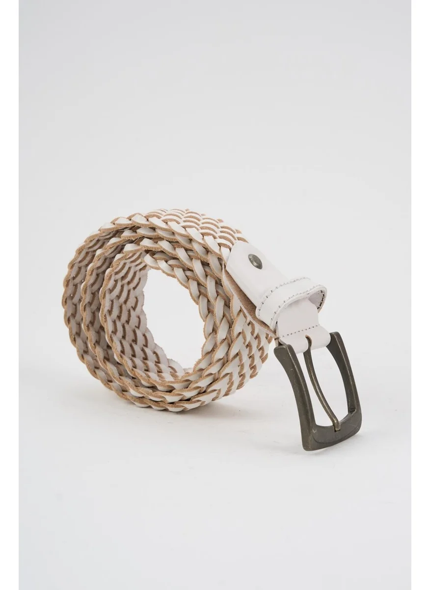 Alexander Gardi Knitted Detailed Leather Belt (E24-BELT-10)