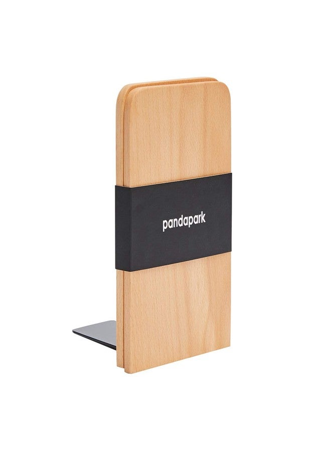 باندابارك مساند كتب خشبية من باندابارك، مساند كتب مانعة للانزلاق للرفوف، مساند كتب شديدة التحمل، حامل كتب/أقراص مدمجة، زوج واحد - Image 5