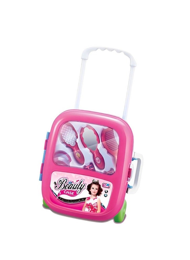 Girls Beauty Salon Set, Pretend Play Doll Hair Stylist Toy Kit with Hairdryer, Mirror, Curling Iron and Other Accessories, Kids Fashion Cutting Makeup Party Favor - Image 2