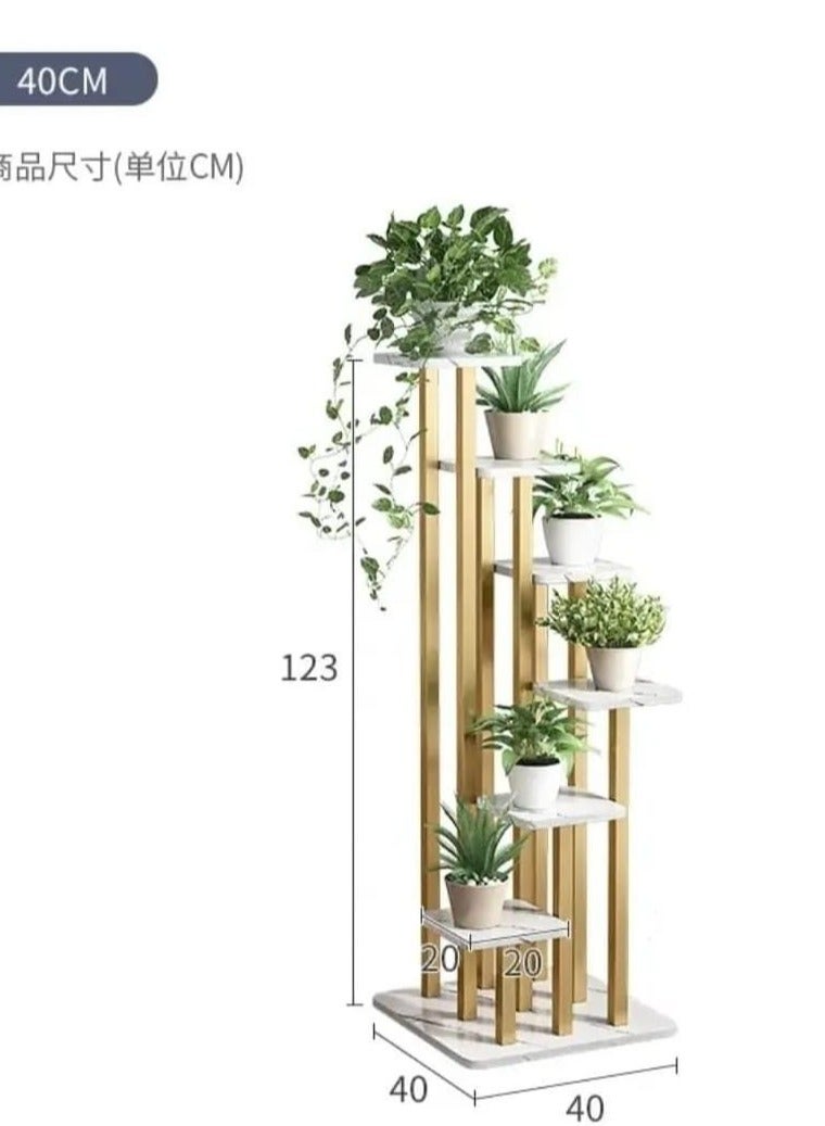 Generic Metal Flower Plan Shelf Indoor Decoration Multi- Layer Shelf 6 Pots Holder Decoration for Wedding Home Plants Stand Rack  - Image 2