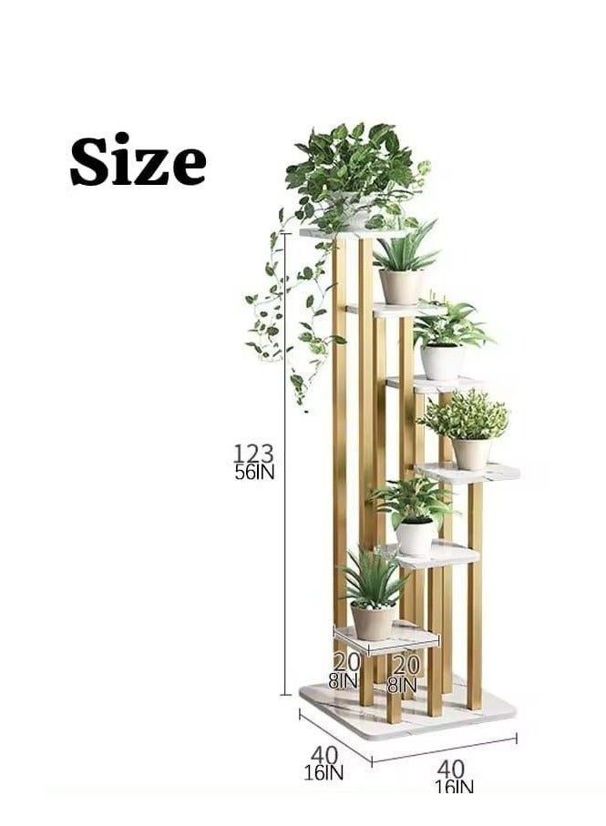 Generic Metal Flower Plan Shelf Indoor Decoration Multi- Layer Shelf 6 Pots Holder Decoration for Wedding Home Plants Stand Rack  - Image 4
