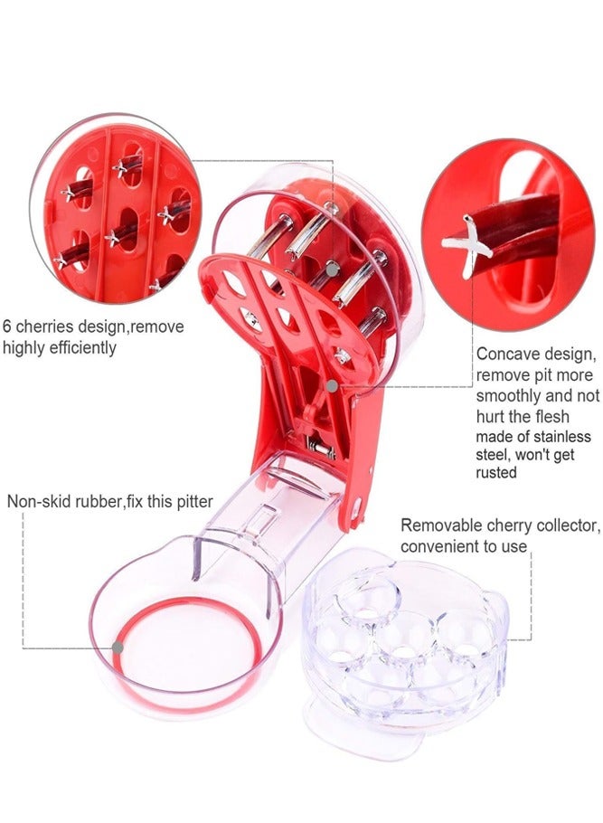 AMERTEER Professional Cherry Pitter with Pit and Juice Container - Mess-Free Cherry Stone Remover for Culinary Perfection - Image 2