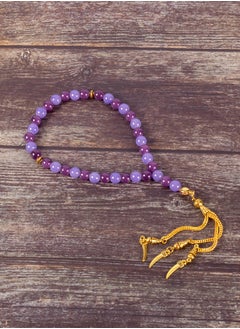 The Black Pearl Accessories Light & Dark Purple Alabaster Stone Prayer Bead of 33 Beads  - Image 1