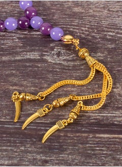 The Black Pearl Accessories Light & Dark Purple Alabaster Stone Prayer Bead of 33 Beads  - Image 4