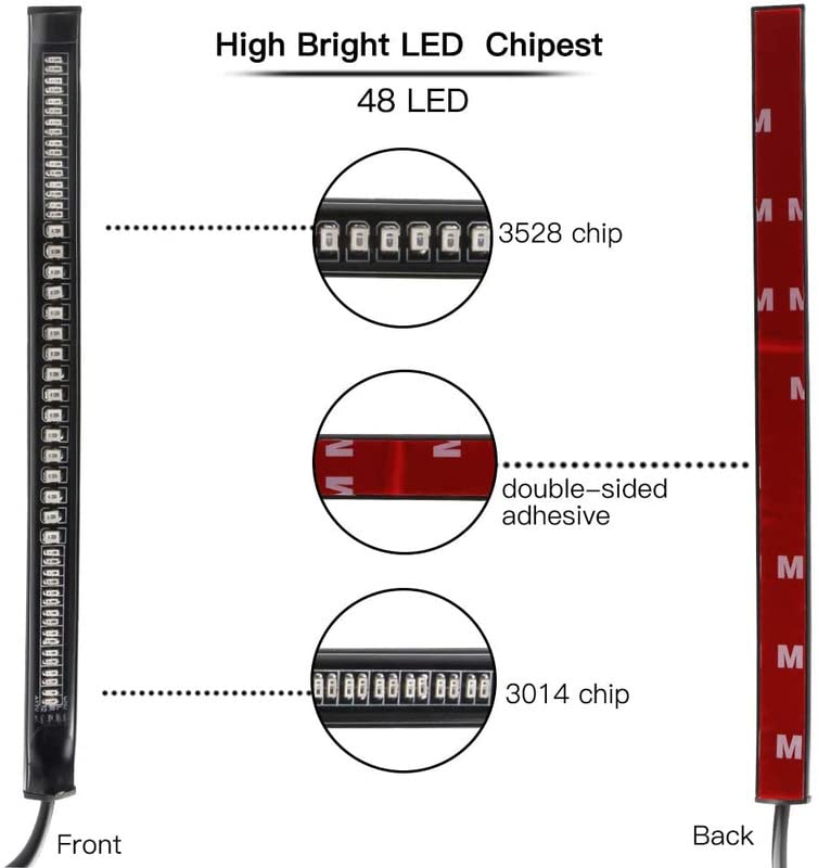 Bestrix مصباح خلفي Bestix للدراجات النارية LED إشارة انعطاف مصابيح خلفية مكابح توقف مؤشرات تشغيل عالمية (برتقالي وأحمر) - Image 4