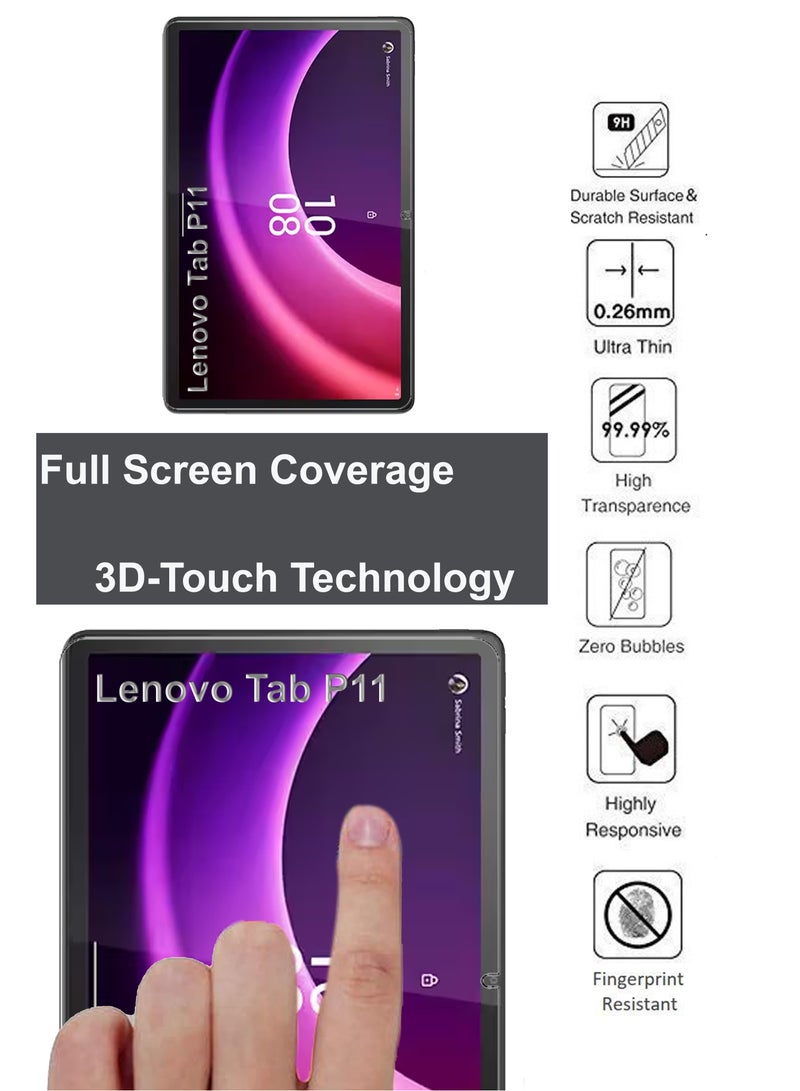 Lenovo Tab P11 - Tempered Glass Screen Protector - Premium HD Delicate Touch , Higher Transparency , Easy to Install ,Anti-scratch and Bubble-free Screen Protector - Clear - Image 4