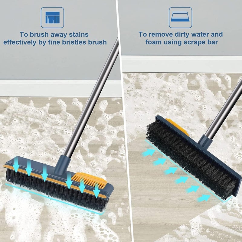 DHULKI Floor Cleaner Mop Brush Swiper with Strong Bristle | 2 in 1 Scrape Floor Scrubbing Brush with Long Handle | Tile Cleaner Broom for Kitchen - Image 5