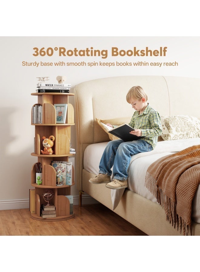 SHEIDLIN 360° Rotating Bookshelf, Large Capacity Bookcase with Anti-Fall Baffles, Space-Saving Corner Storage Rack, Suitable for Bedroom, Living Room, Study Room, and Office - Image 5
