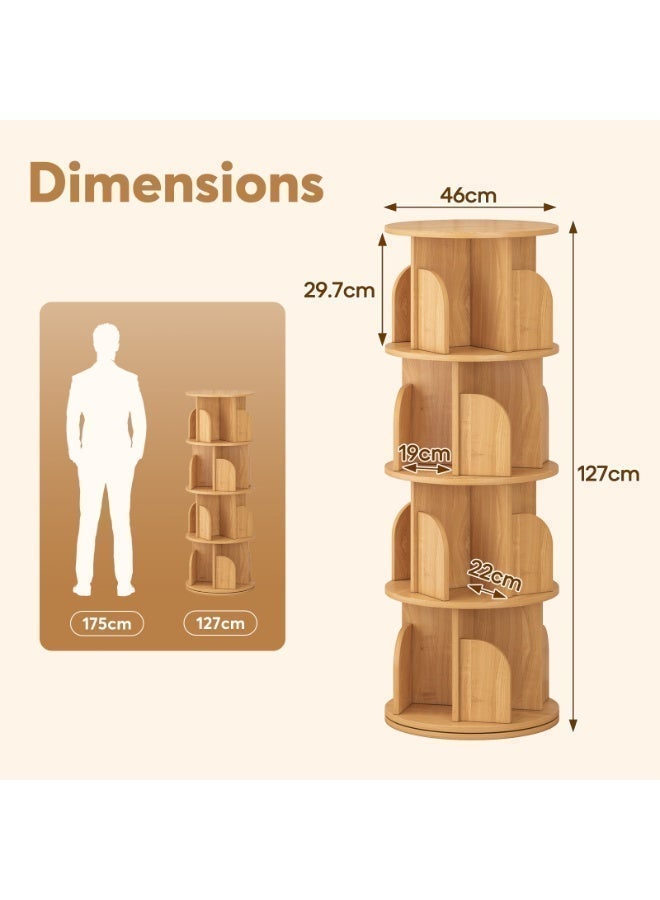 SHEIDLIN 360° Rotating Bookshelf, Large Capacity Bookcase with Anti-Fall Baffles, Space-Saving Corner Storage Rack, Suitable for Bedroom, Living Room, Study Room, and Office - Image 3