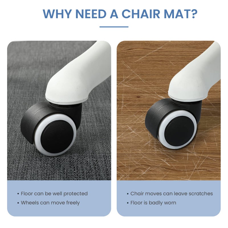 RccugmatS Chair Mat for Hardwood Floor, 36" x 48" Heavy Duty Office Chair Mat for Rolling Chairs, Anti Slip, Computer Chair Desk Mat, Floor Protector for Home Office, Graphite Texture - Image 5