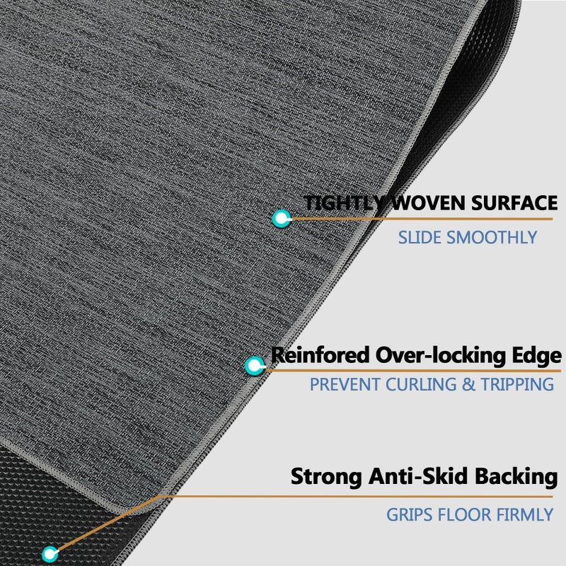RccugmatS Chair Mat for Hardwood Floor, 36" x 48" Heavy Duty Office Chair Mat for Rolling Chairs, Anti Slip, Computer Chair Desk Mat, Floor Protector for Home Office, Graphite Texture - Image 3