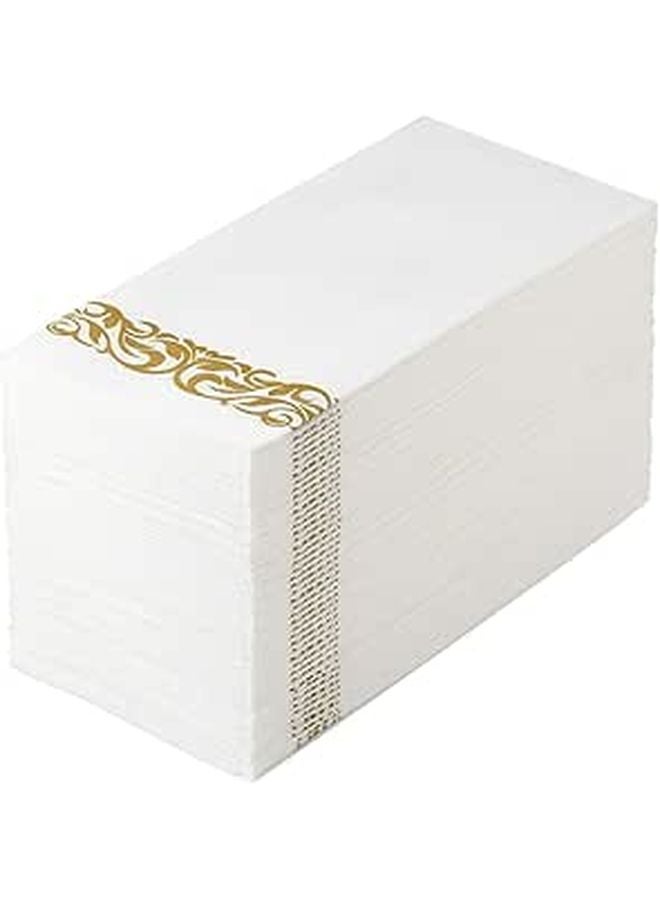مناديل ورقية تستخدم لمرة واحدة مطبوعة بورق الذهب 100 قطعة 40 × 30 سم سميكة للمآدب وحفلات الزفاف والحفلات - Image 1