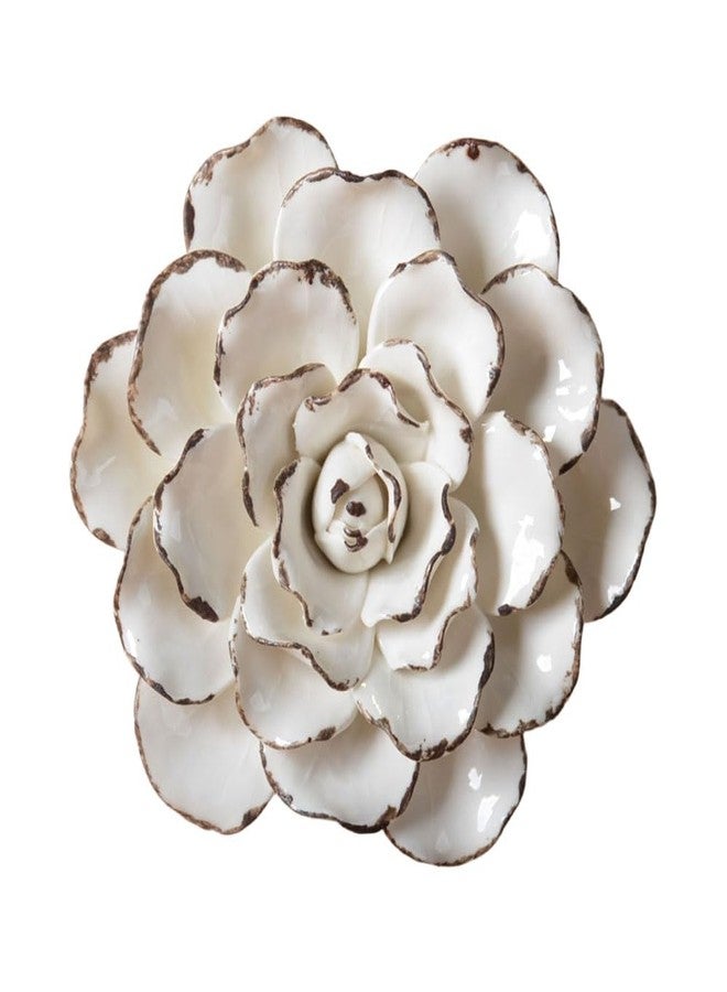 SEINHIJO Ceramic Flower Wall Decor 3D Wall Art Sculpture Modern Art Gift for Bedroom Living Room Home Office 5.9 Inch - Image 1