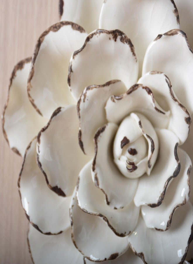 SEINHIJO Ceramic Flower Wall Decor 3D Wall Art Sculpture Modern Art Gift for Bedroom Living Room Home Office 5.9 Inch - Image 4