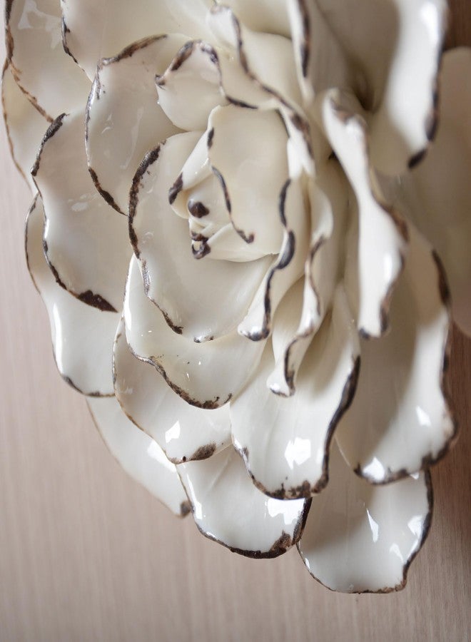 SEINHIJO Ceramic Flower Wall Decor 3D Wall Art Sculpture Modern Art Gift for Bedroom Living Room Home Office 5.9 Inch - Image 5