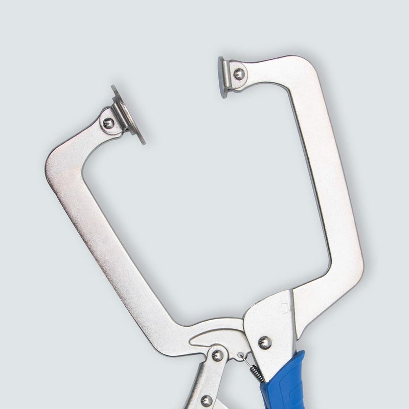 DRAGONITE Heavy Duty C Clamp, Vise Grip Locking Pliers with Swivel Pads, 18 Inch Face Clamp, 2 Piece Set - Image 4