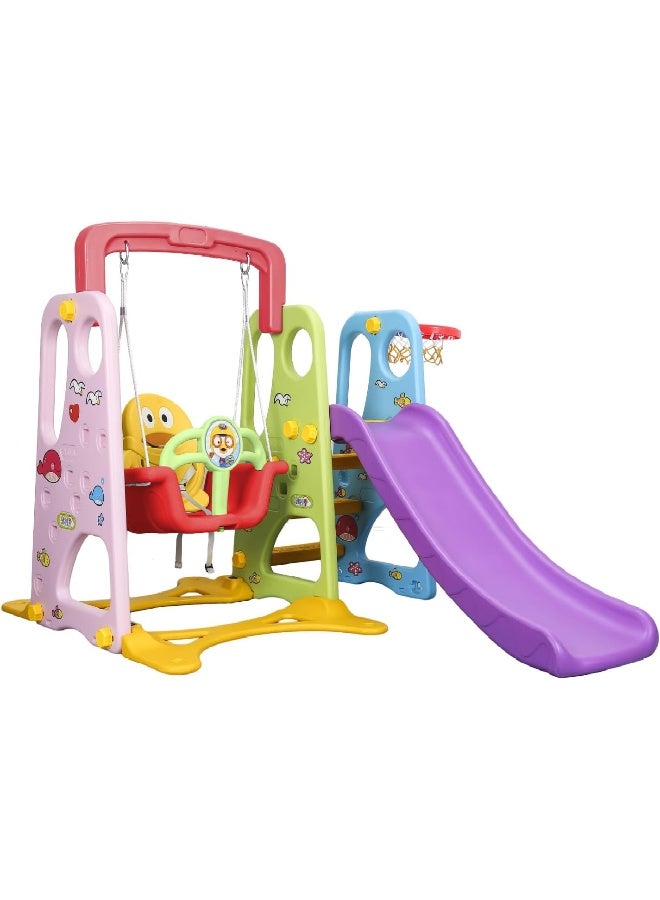 Rainbow Toys RBW TOYS Slide for Kids Toys Set 3 in 1 Outdoor Play Structure Jumbo Slide and Swing with Basket Ball Game - Image 5
