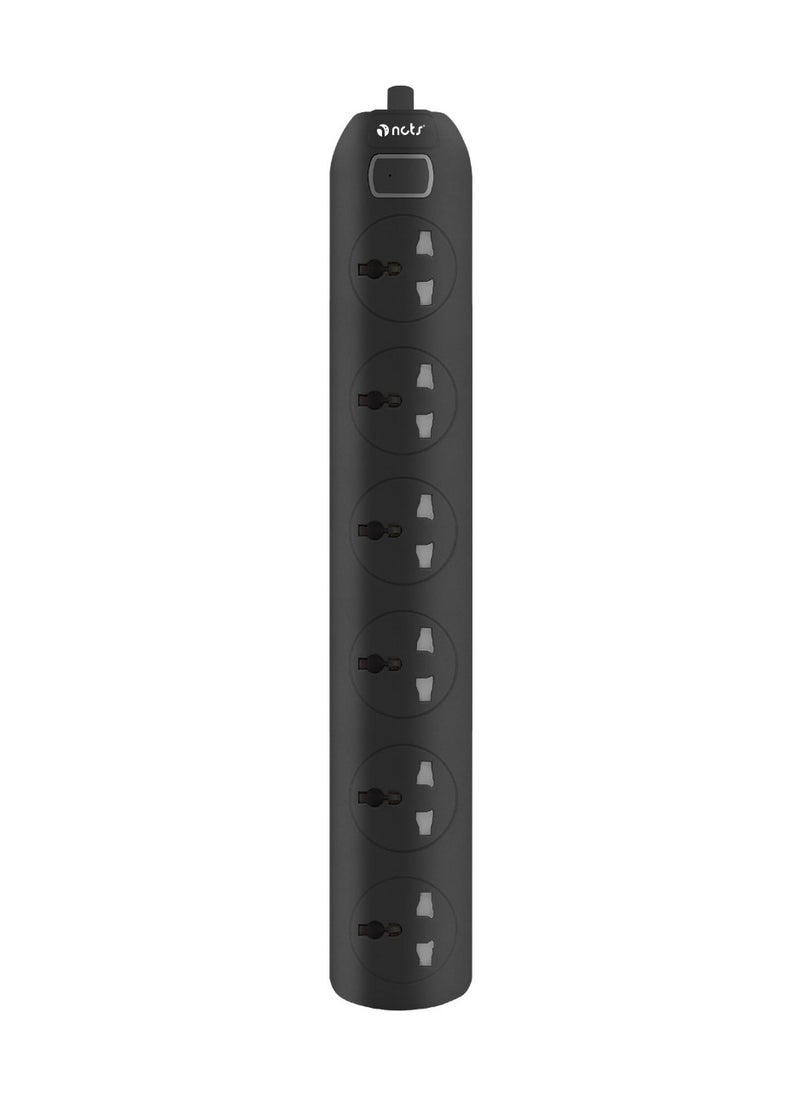 NCTS NCTS 6125A QFLUX SERIES 6WAY Universal extension socket with Cable length:1.8M, Child resistant safety covers, EU plug top, Surge Protector, Fire retardant casing, 1 Year Warranty (EU Plug) 