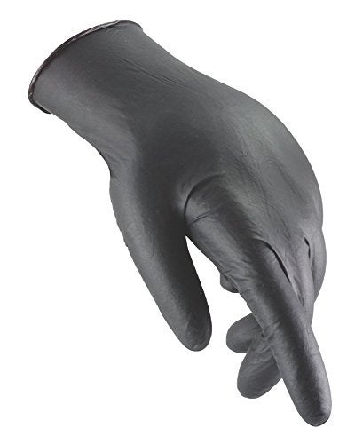 Galeton قفازات نيتريل 4 مل القابلة للتصرف خالية من البودرة غالي تون 11204-XL، سوداء - Image 2