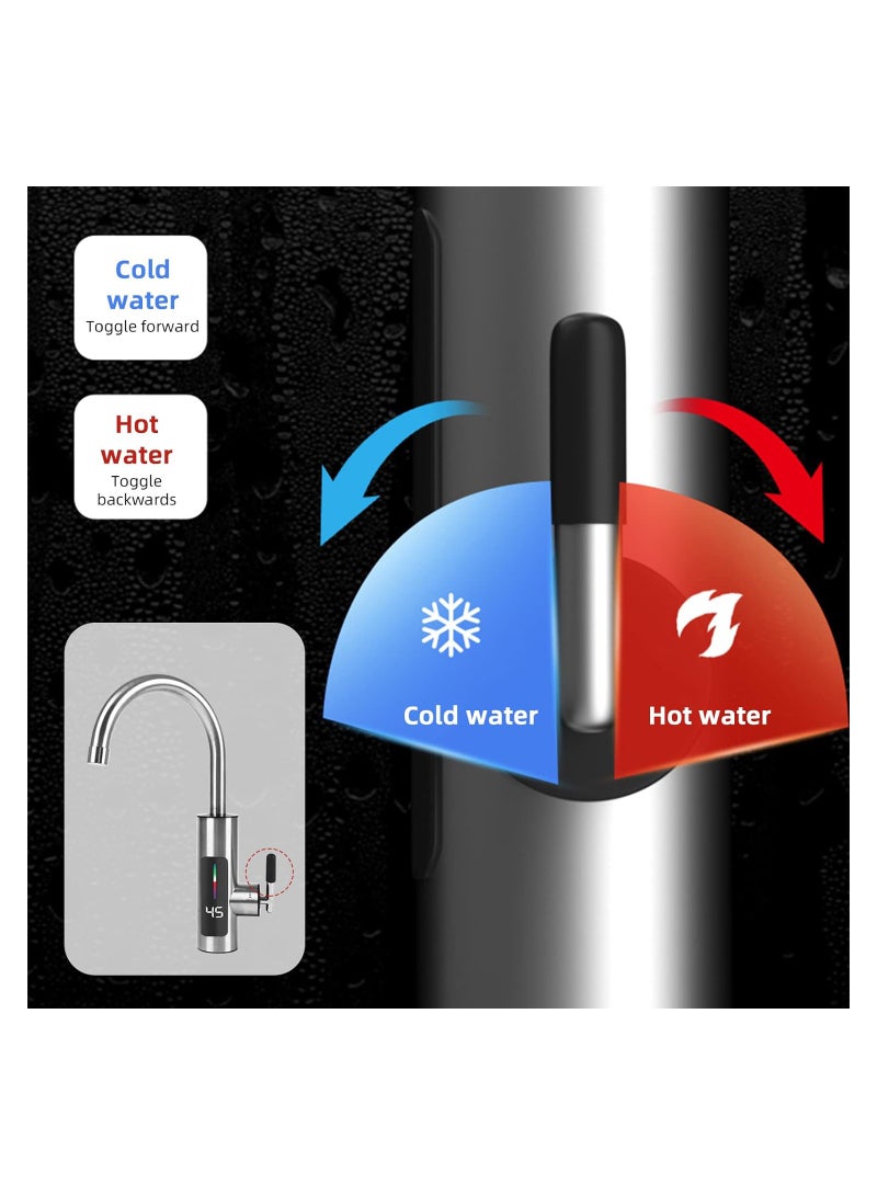 Excefore Instant Hot Water Tap, Electric Heating Tap, Instant Water Heating Electric Tap with Led Digital Display, Instant Heater Hot Water Faucet for Kitchen - Image 5