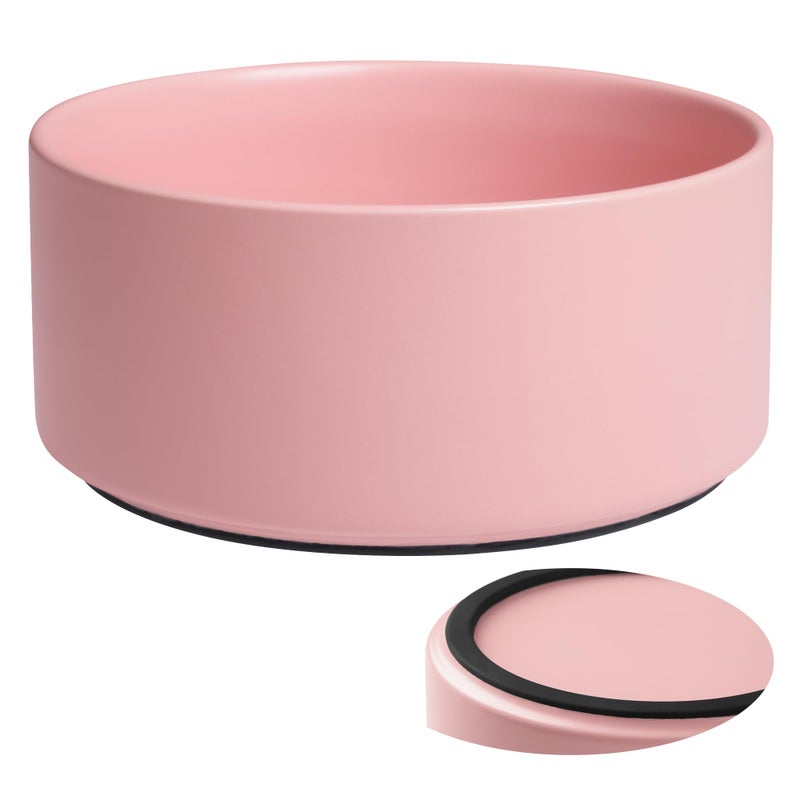 Kitwinney Dog Bowls Non Slip Ceramic Dog Food and Water Bowl with Silicone Base Heavy Pet Feeding Bowl for Puppies Small and Medium Dogs Pink 6 Inches - Image 2