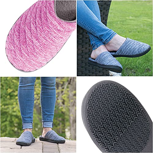 isotoner Women's Indoor/Outdoor Slip-on Andrea Space Knit Slide Slippers with Heal Support, Vividly Violet, 9.5-10 US - Image 3