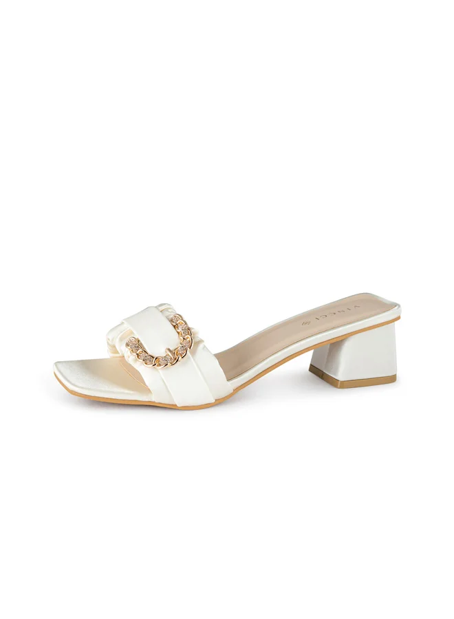 فينتشي صنادل نسائية بكعب منخفض بحزام واحد