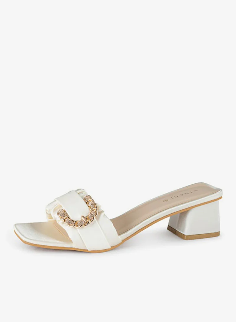 فينتشي صنادل نسائية بكعب منخفض بحزام واحد