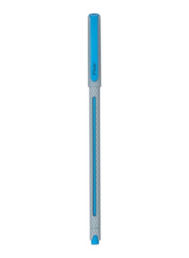 Flair Yolo Blue Ball Pen | 0.6 mm Tip Size | Low-Viscosity Ink For Smudge Free Writing | Sleek & Matt Finish Textured Body | Light Weight Pocketable Pen | Blue, Wallet Set Of 10 X 3 Pack - Image 3