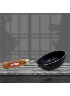 FLIXBLOOM FLIXBLOOM Iron Original LohaLokhandIron 400ml Tadka PanFry Pan VagharChounkBaghar for Frying DalSpices with Wooden Handle for Kitchen 5 inch 126 cm  - Image 1