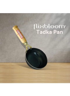 FLIXBLOOM FLIXBLOOM Iron Original LohaLokhandIron 400ml Tadka PanFry Pan VagharChounkBaghar for Frying DalSpices with Wooden Handle for Kitchen 5 inch 126 cm  - Image 4