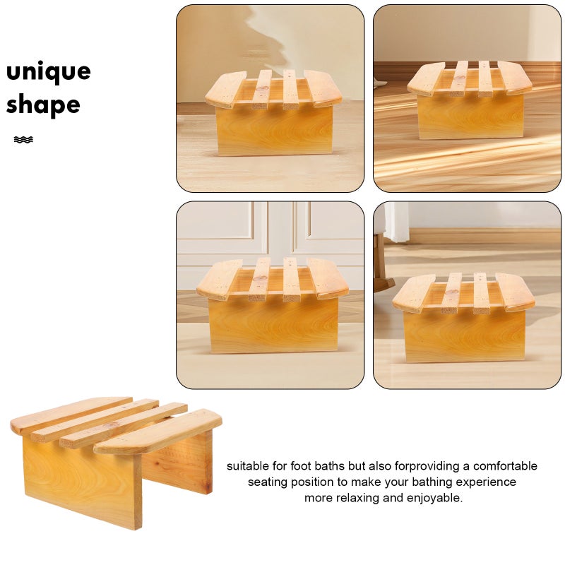 2pcs Sauna Foot Rest Footstool Bathing Footrest Multipurpose Stool Bath Leg Rest For Kids Toddler Adults Office Kitchen Bedroom Living Room Bathroom - Image 2