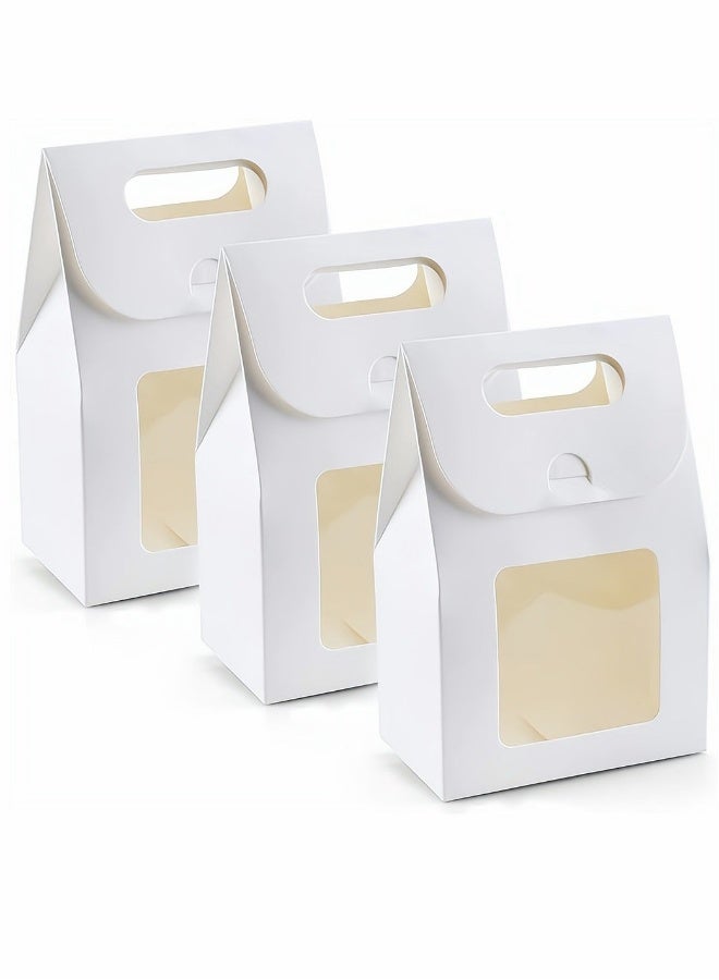 Bakery Bags, Kraft Paper Bags Cookie Coffee Bags Gift Wrappers Holiday Party for Bakery Cookies Candies Dessert Chocolate Sandwich Lunch Bags with Window, 25 Pcs - Image 1