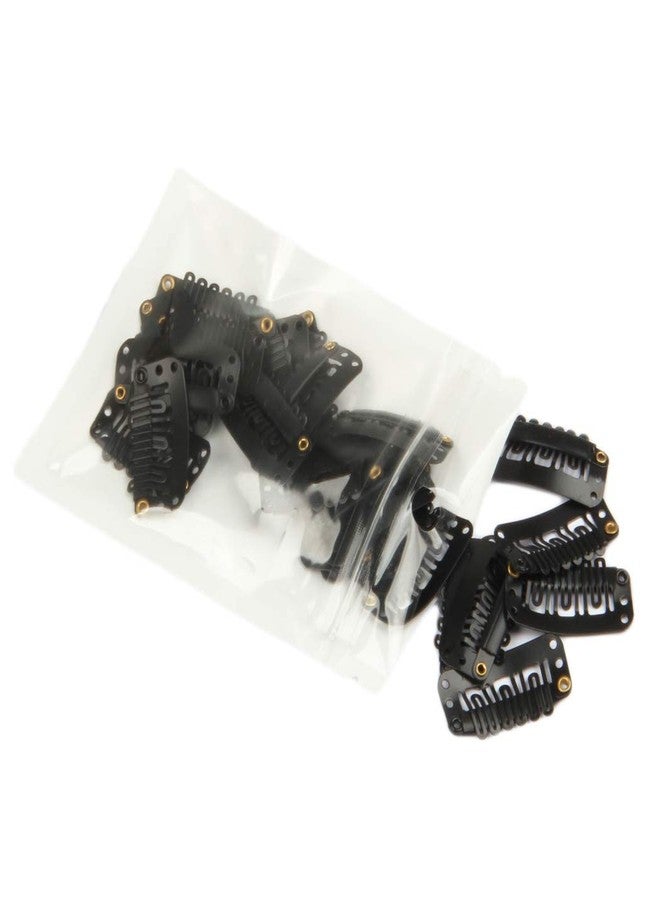 FeiHong 20 Pcs U-Shape Stainless Steel Snap Clips for Hair Extensions, Wigs, Hairpieces - Black Wig Accessories Clips & Combs - Image 2