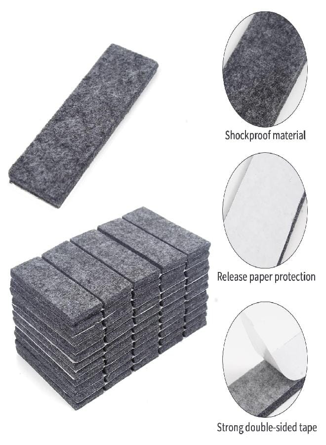Wall Protector from Furniture, 70 Pcs Headboard Stoppers, Self Adhesive Headboard Wall Protector Protects Walls from Knocks, Suitable for Bedside, Cabinet, Chair, Sofa (3.5 x 1.1 x0.2) Grey - Image 3