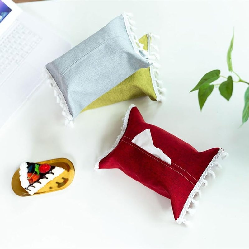Coffee Color Fabric Tissue Box Cover Elegant Sturdy Portable for Home and Office Decoration - Image 5