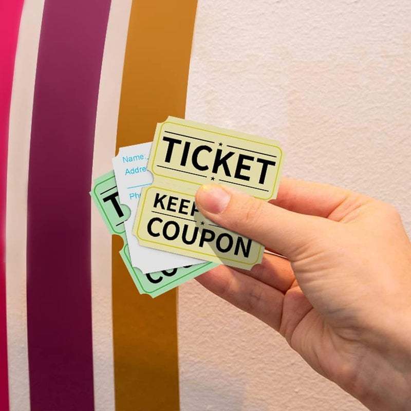 Y essential Store 8000 Assorted Raffle Ticket Rolls, Double Raffle Tickets Set of 4 Colors Printable for Raffle, Events, Classroom, Entry, Class Reward & Door Prize - Image 4