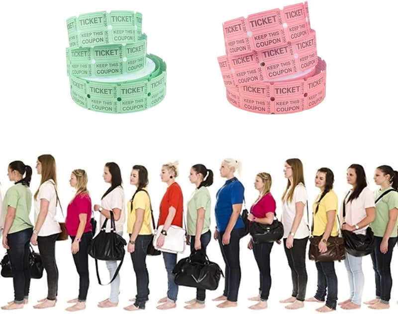 Y essential Store 8000 Assorted Raffle Ticket Rolls, Double Raffle Tickets Set of 4 Colors Printable for Raffle, Events, Classroom, Entry, Class Reward & Door Prize - Image 5